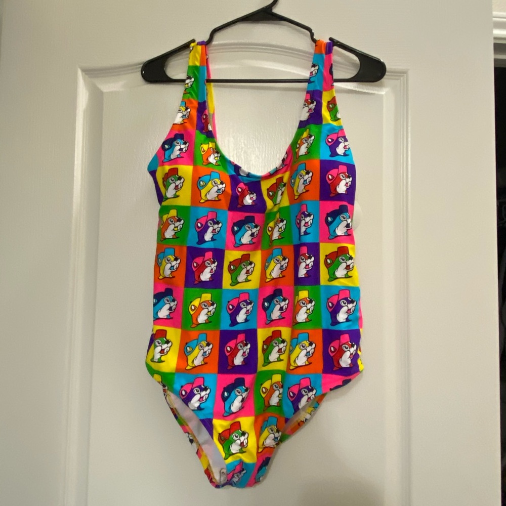 Bucees Neon Rainbow One piece swimsuit buc ees